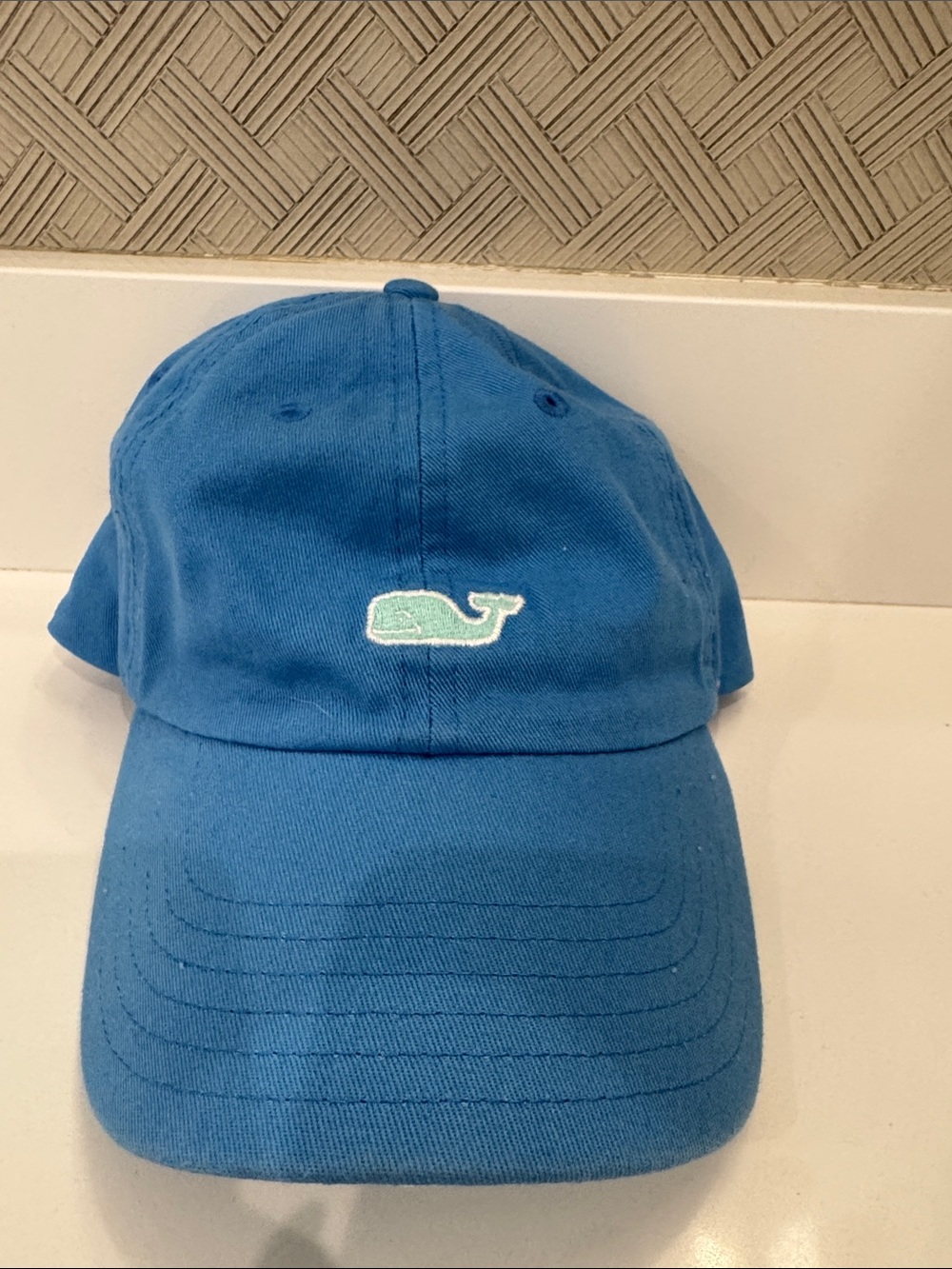 Vineyard Vines Blue Hat Cap Green Embroidered Whale Adjustable OSFM Unisex